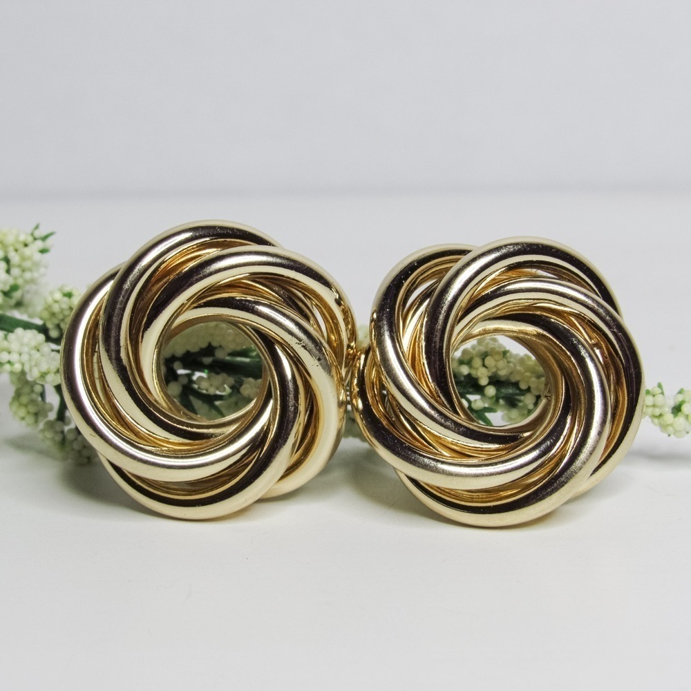 Gold Plated Minimalist Knot Earrings